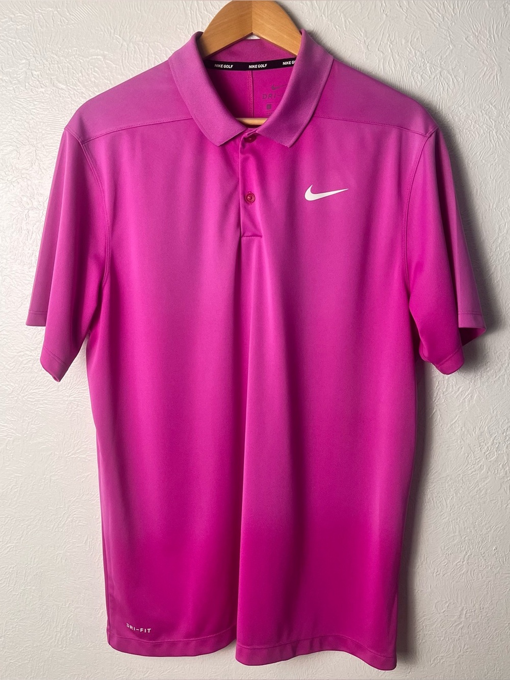Nike Golf Polo Shirt Mens Large Fuschia Short Sleeve